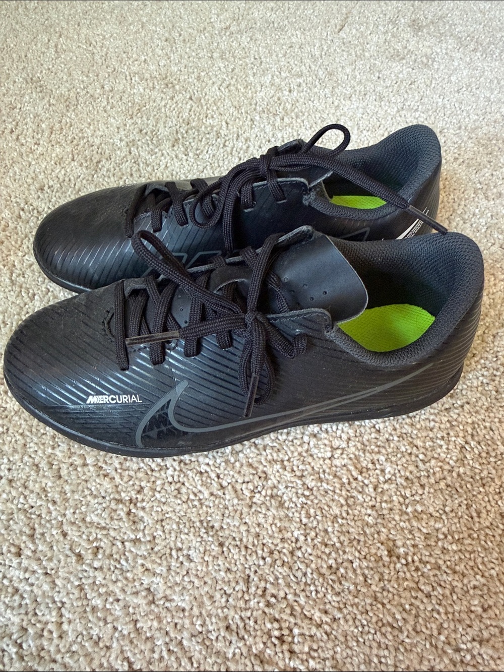 Nike Mercurial Boys Black Athletic Soccer Shoes